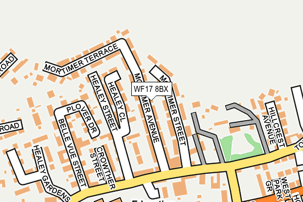 WF17 8BX map - OS OpenMap – Local (Ordnance Survey)