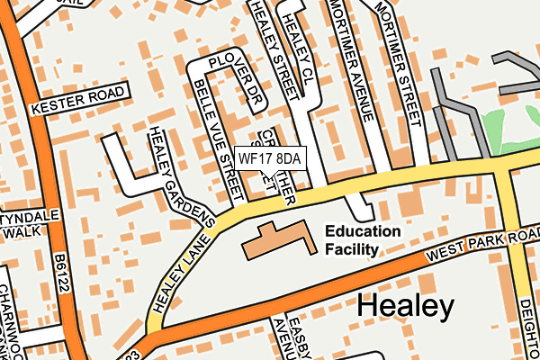 WF17 8DA map - OS OpenMap – Local (Ordnance Survey)