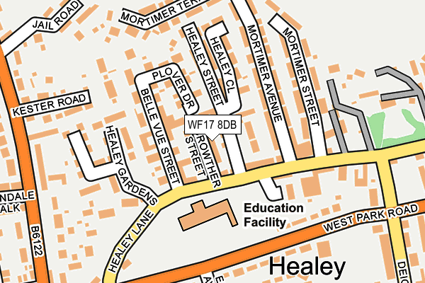 WF17 8DB map - OS OpenMap – Local (Ordnance Survey)