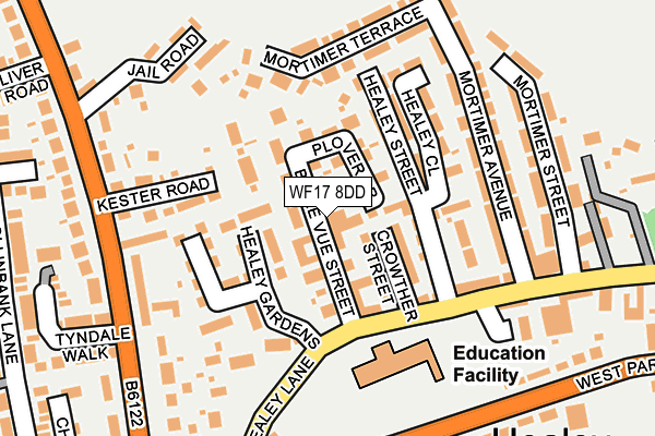 WF17 8DD map - OS OpenMap – Local (Ordnance Survey)