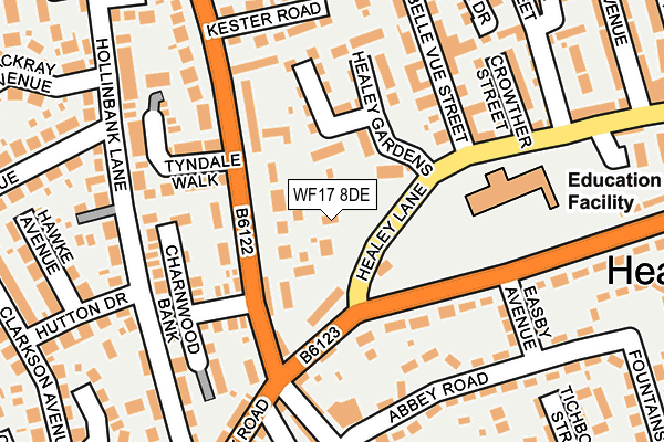 WF17 8DE map - OS OpenMap – Local (Ordnance Survey)