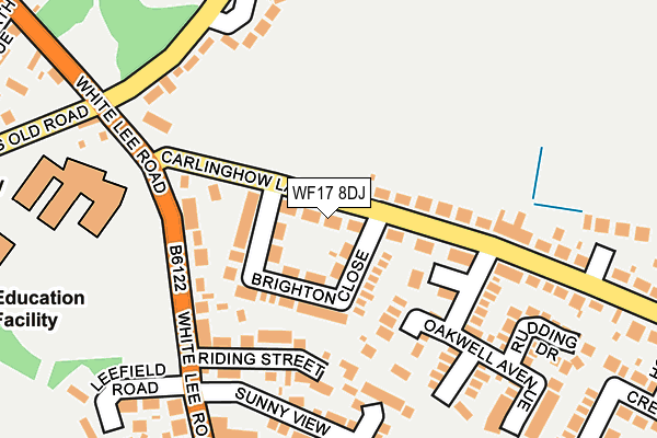 WF17 8DJ map - OS OpenMap – Local (Ordnance Survey)