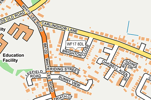 WF17 8DL map - OS OpenMap – Local (Ordnance Survey)