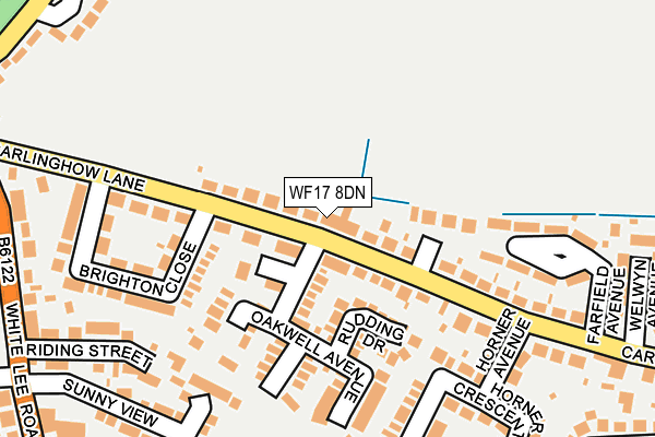 WF17 8DN map - OS OpenMap – Local (Ordnance Survey)
