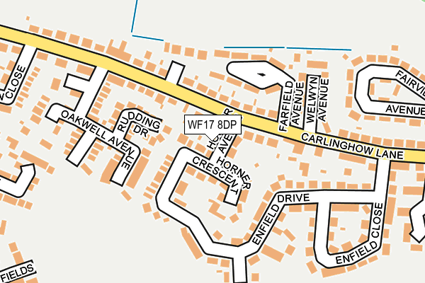 WF17 8DP map - OS OpenMap – Local (Ordnance Survey)