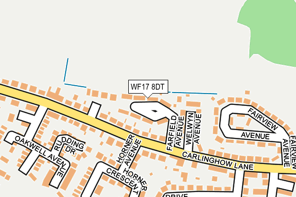 WF17 8DT map - OS OpenMap – Local (Ordnance Survey)