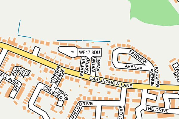WF17 8DU map - OS OpenMap – Local (Ordnance Survey)