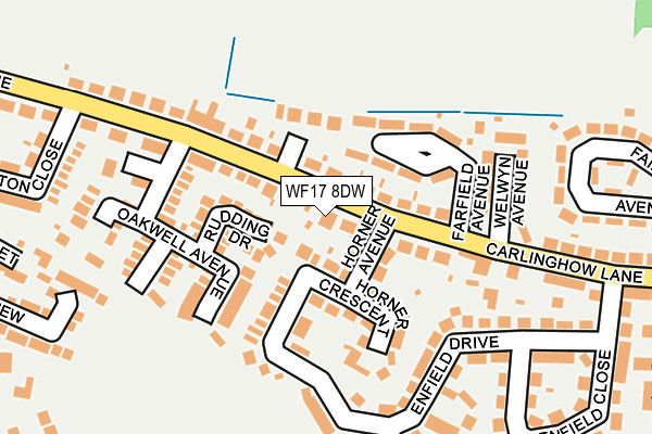 WF17 8DW map - OS OpenMap – Local (Ordnance Survey)