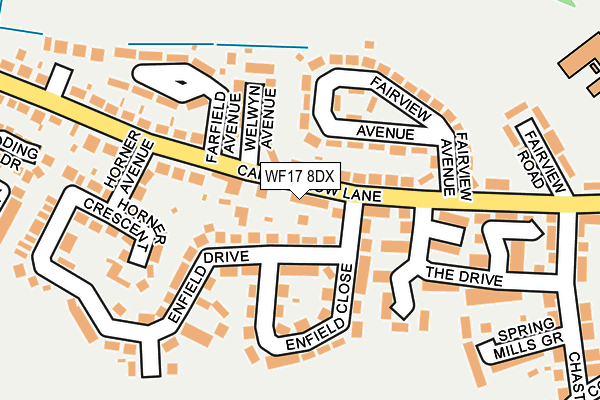 WF17 8DX map - OS OpenMap – Local (Ordnance Survey)