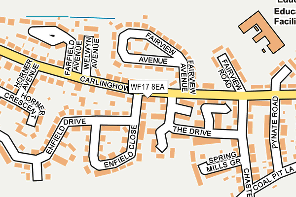 WF17 8EA map - OS OpenMap – Local (Ordnance Survey)