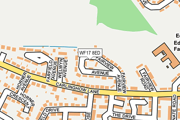 WF17 8ED map - OS OpenMap – Local (Ordnance Survey)