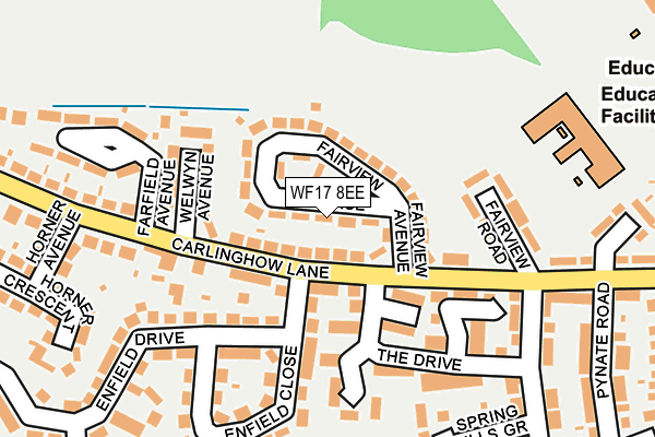 WF17 8EE map - OS OpenMap – Local (Ordnance Survey)