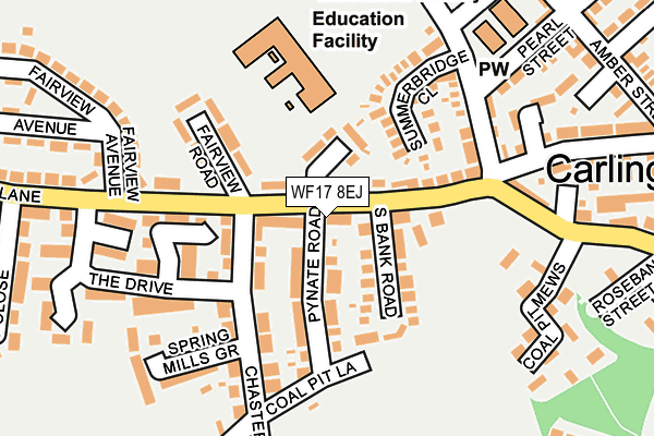 WF17 8EJ map - OS OpenMap – Local (Ordnance Survey)