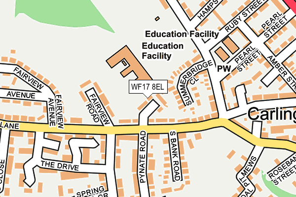 WF17 8EL map - OS OpenMap – Local (Ordnance Survey)