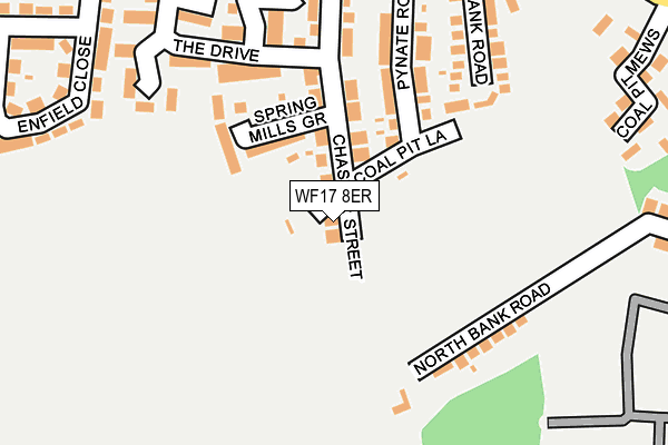 WF17 8ER map - OS OpenMap – Local (Ordnance Survey)