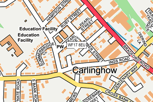 WF17 8EU map - OS OpenMap – Local (Ordnance Survey)