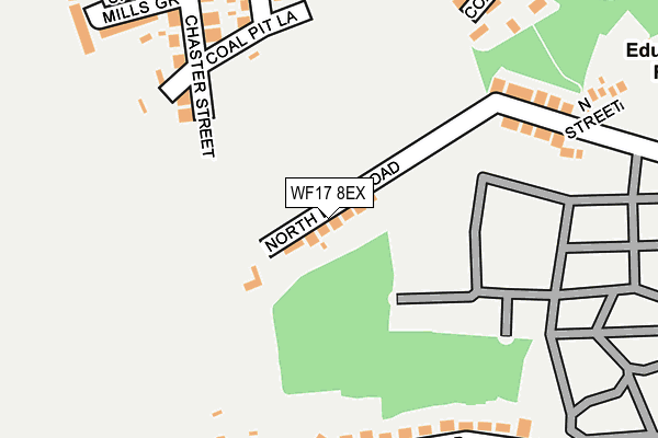 WF17 8EX map - OS OpenMap – Local (Ordnance Survey)