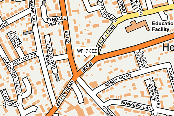 WF17 8EZ map - OS OpenMap – Local (Ordnance Survey)