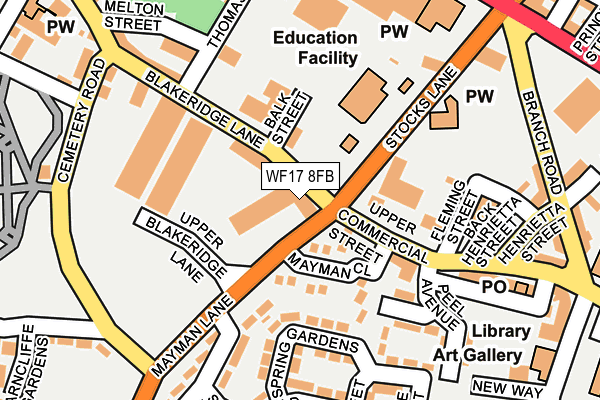WF17 8FB map - OS OpenMap – Local (Ordnance Survey)