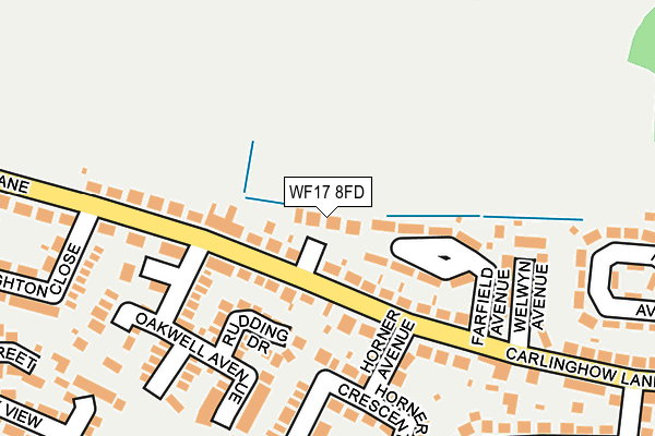 WF17 8FD map - OS OpenMap – Local (Ordnance Survey)