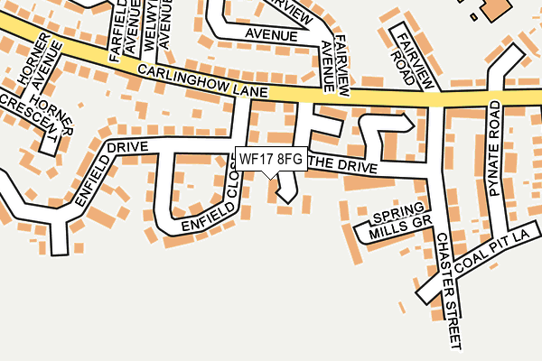 WF17 8FG map - OS OpenMap – Local (Ordnance Survey)