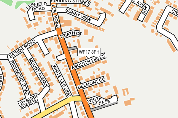 WF17 8FH map - OS OpenMap – Local (Ordnance Survey)