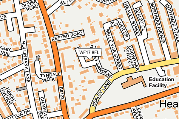 WF17 8FL map - OS OpenMap – Local (Ordnance Survey)