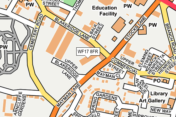 WF17 8FR map - OS OpenMap – Local (Ordnance Survey)