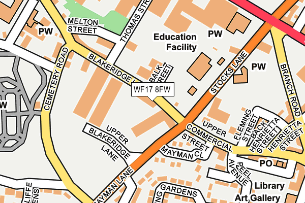 WF17 8FW map - OS OpenMap – Local (Ordnance Survey)
