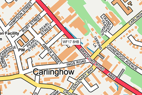 WF17 8HB map - OS OpenMap – Local (Ordnance Survey)