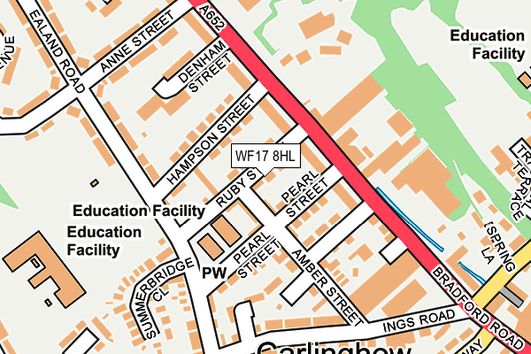 WF17 8HL map - OS OpenMap – Local (Ordnance Survey)