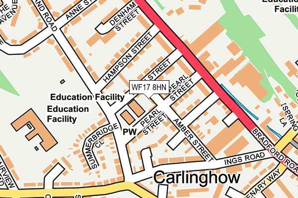 WF17 8HN map - OS OpenMap – Local (Ordnance Survey)