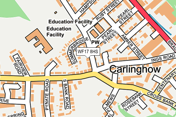 WF17 8HS map - OS OpenMap – Local (Ordnance Survey)