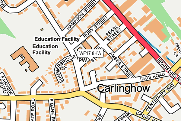 WF17 8HW map - OS OpenMap – Local (Ordnance Survey)