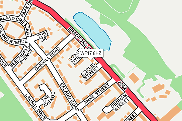 WF17 8HZ map - OS OpenMap – Local (Ordnance Survey)