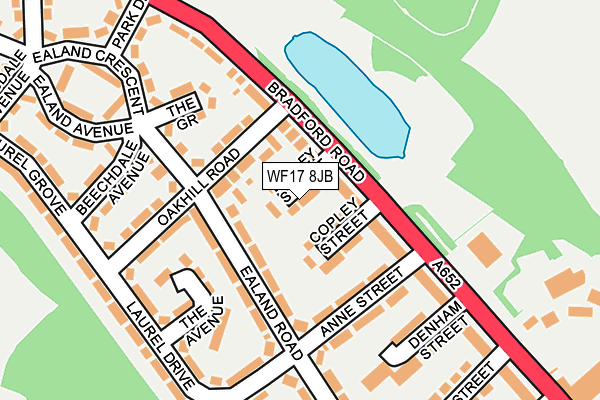 WF17 8JB map - OS OpenMap – Local (Ordnance Survey)