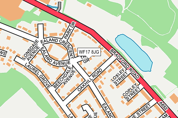 WF17 8JG map - OS OpenMap – Local (Ordnance Survey)
