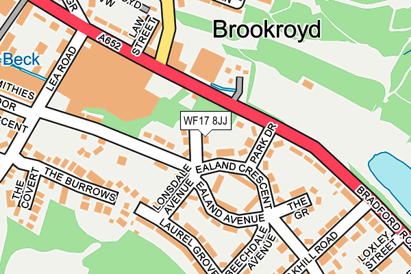 WF17 8JJ map - OS OpenMap – Local (Ordnance Survey)