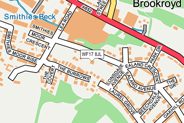 WF17 8JL map - OS OpenMap – Local (Ordnance Survey)