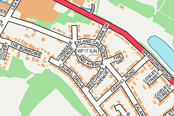 WF17 8JN map - OS OpenMap – Local (Ordnance Survey)