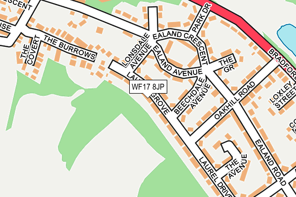 WF17 8JP map - OS OpenMap – Local (Ordnance Survey)