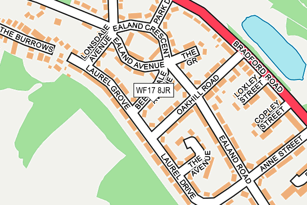 WF17 8JR map - OS OpenMap – Local (Ordnance Survey)