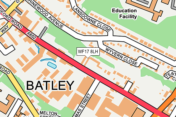 WF17 8LH map - OS OpenMap – Local (Ordnance Survey)