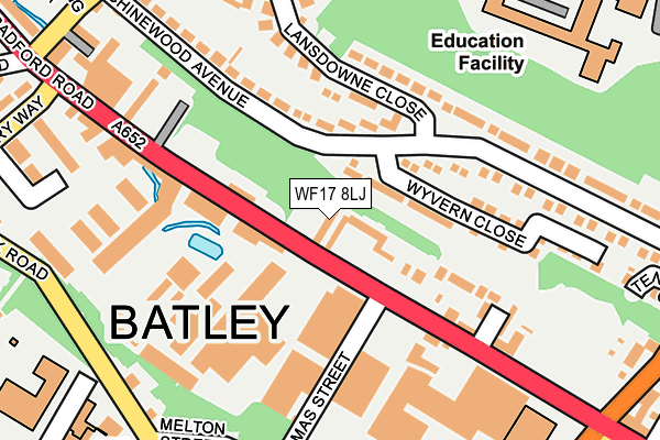 WF17 8LJ map - OS OpenMap – Local (Ordnance Survey)