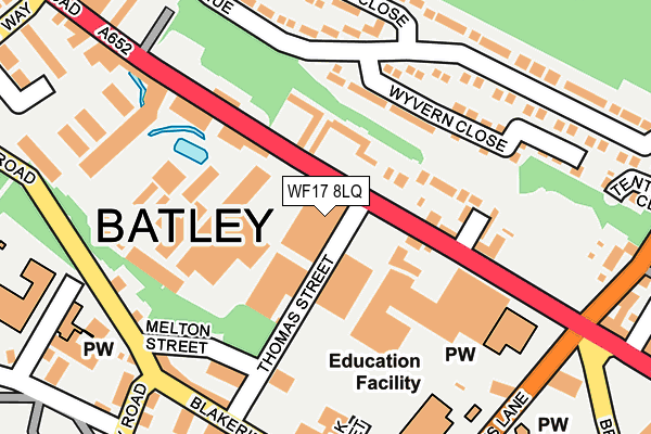 WF17 8LQ map - OS OpenMap – Local (Ordnance Survey)