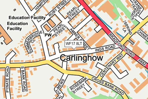 WF17 8LT map - OS OpenMap – Local (Ordnance Survey)