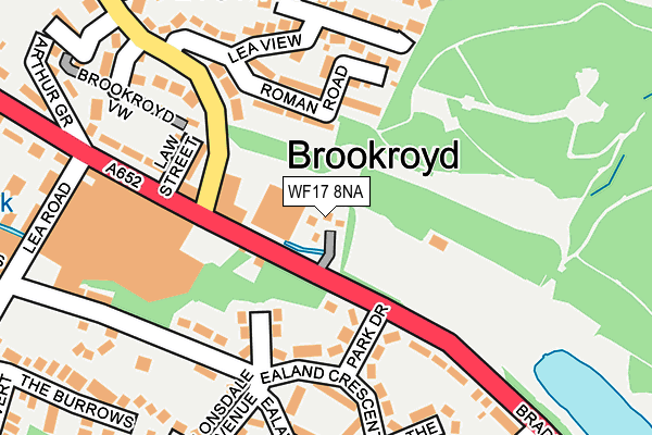 WF17 8NA map - OS OpenMap – Local (Ordnance Survey)