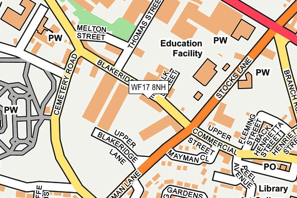 WF17 8NH map - OS OpenMap – Local (Ordnance Survey)