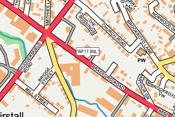 WF17 8NL map - OS OpenMap – Local (Ordnance Survey)