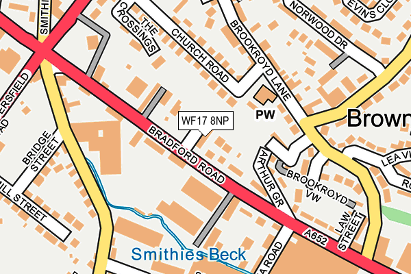 WF17 8NP map - OS OpenMap – Local (Ordnance Survey)